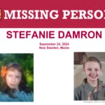 Stefanie Damron is displayed on a FBI Missing Persons poster Sept. 24, 2024, in New Sweden, Maine.