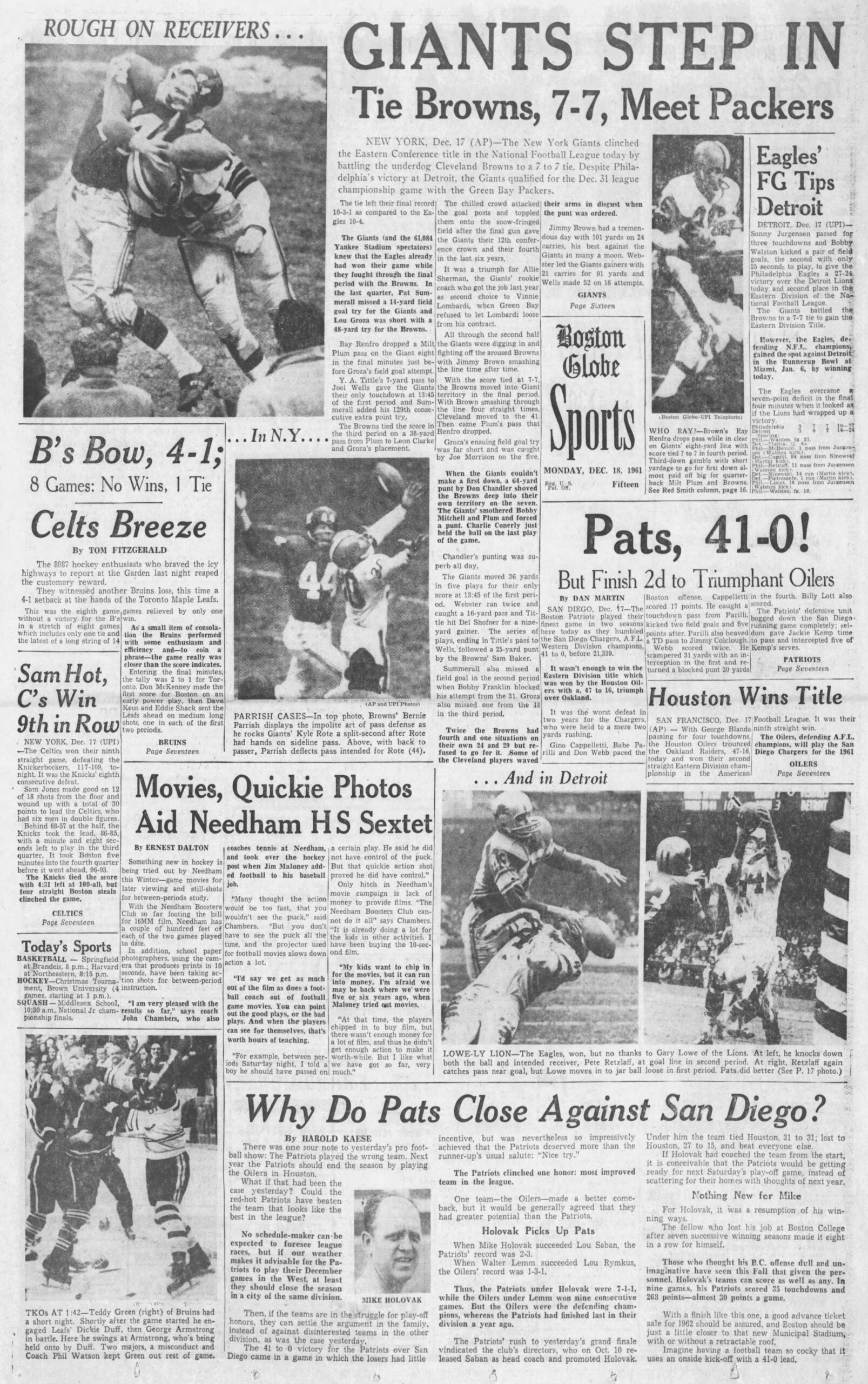 1961 Globe Sports Patriots