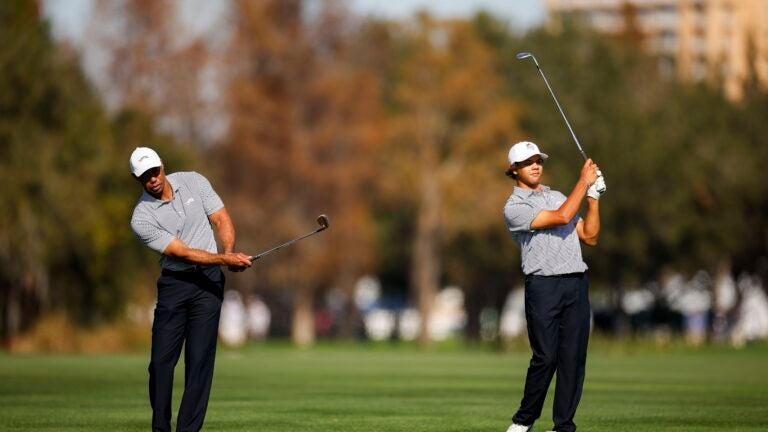 Tiger Woods and son Charlie share the lead at PNC Championship in Orlando