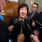 Sen. Susan Collins, R-Maine, speaks with reporters.