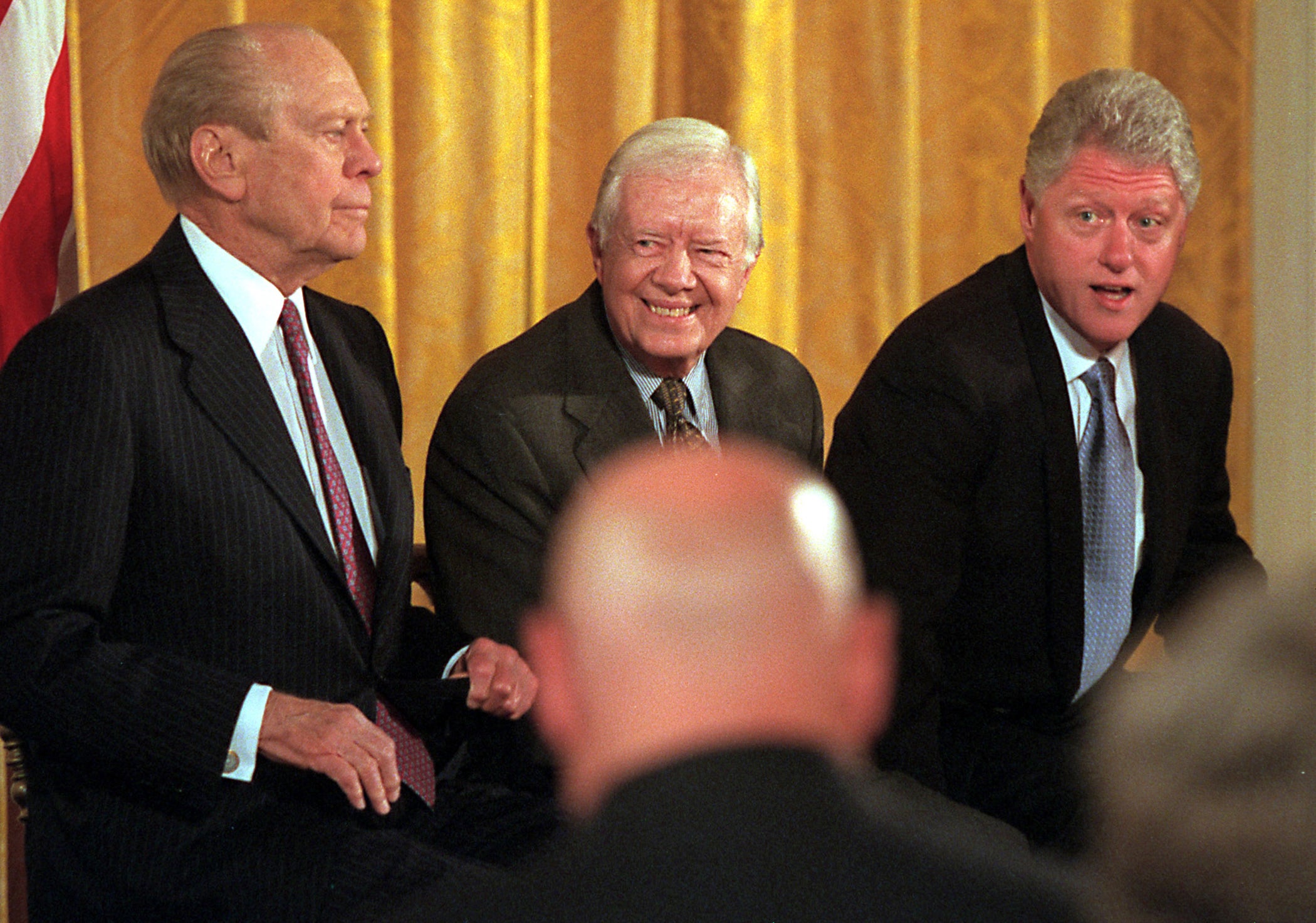 Presidents Gerald Ford, Jimmy Carter and Bill Clinton.