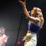 Vocalist Rachael Price, right, and guitarist James Cornelison perform with Lake Street Dive at Roadrunner in 2022. The band had a show at MGM Music Hall in Fenway Friday night.