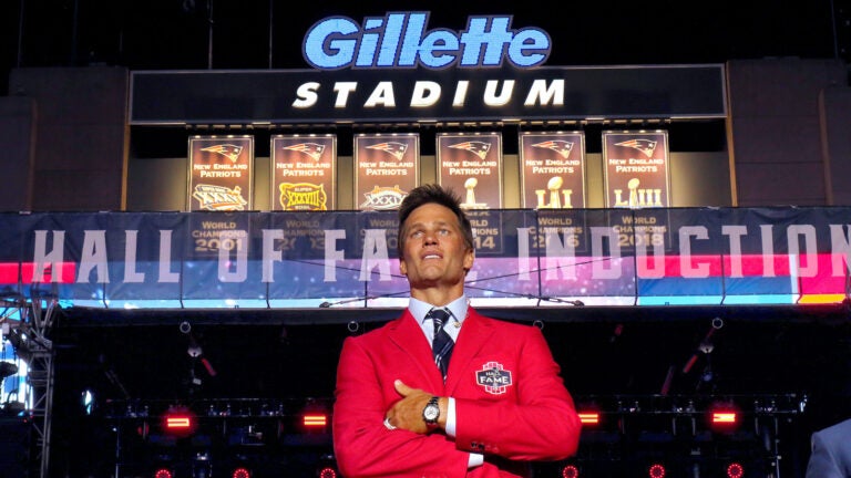 Tom Brady receives a standing ovation at Gillette Stadium.