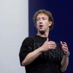 Mark Zuckerberg talks at a conference.