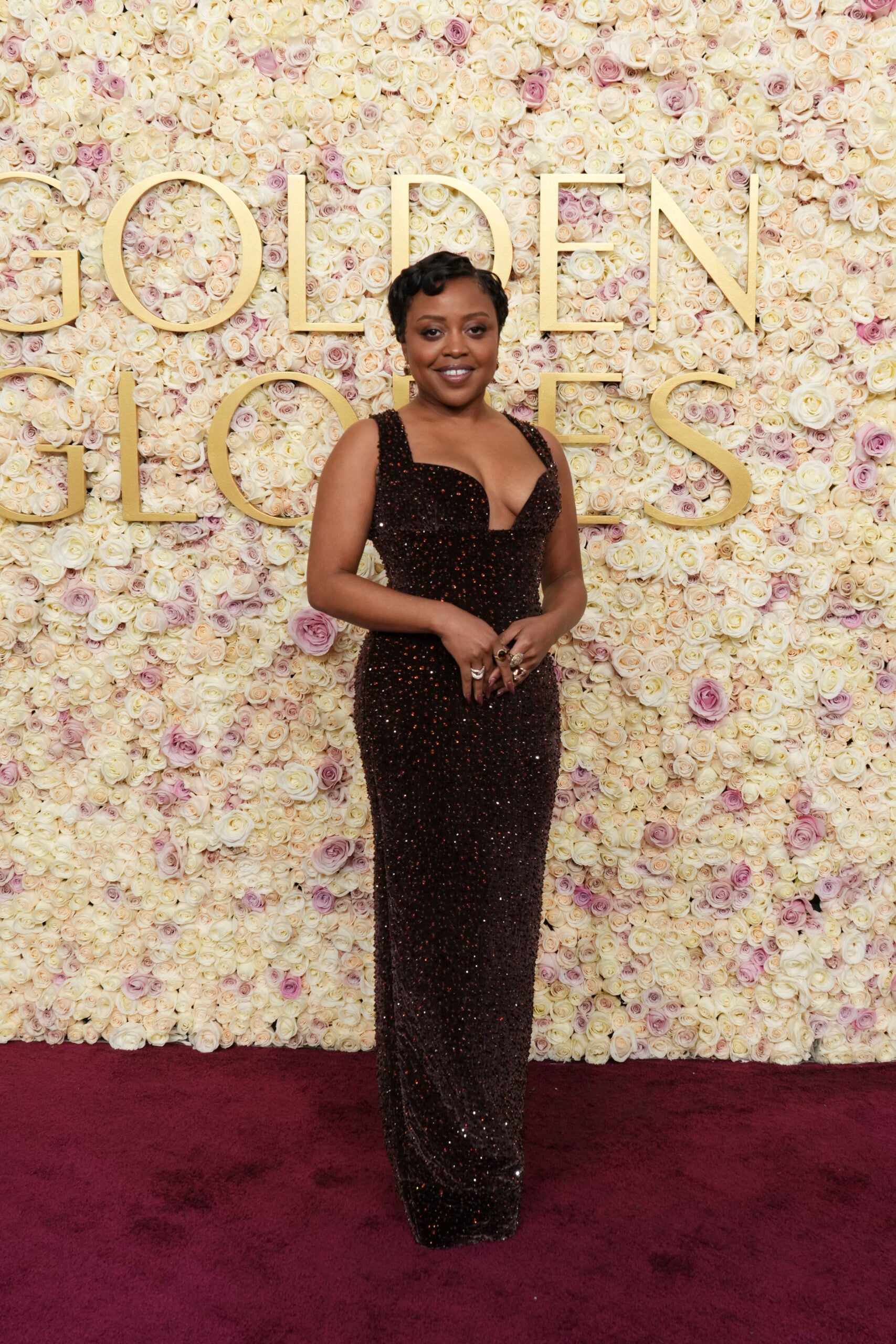 Quinta Brunson arrives at the 82nd Golden Globes. 