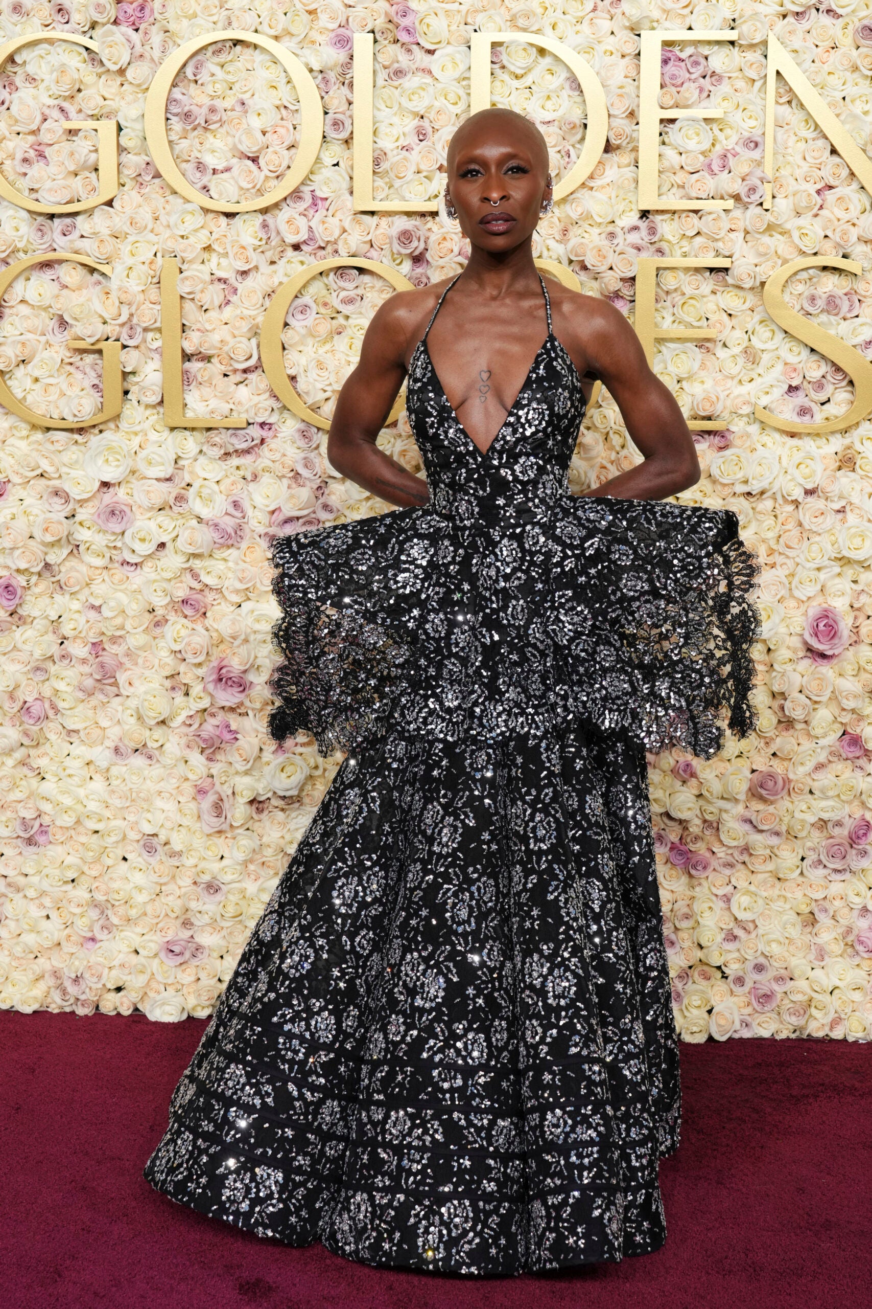 Cynthia Erivo arrives at the 82nd Golden Globes.