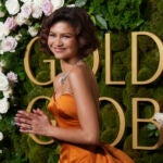 Zendaya arrives at the 82nd Golden Globes.