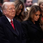 President Donald Trump, left, and first lady Melania Trump.