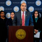 Washington Attorney General Nick Brown speaks.