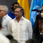 FILE - Colombia's President Gustavo Petro arrives at the opening ceremony of COP16, a United Nations' biodiversity conference, in Cali, Colombia, Oct. 20, 2024.