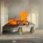 This image provided by Alcides Antunes shows a Tesla Cybertruck that exploded outside President-elect Donald Trump's Las Vegas hotel early Wednesday, Jan. 1, 2025.