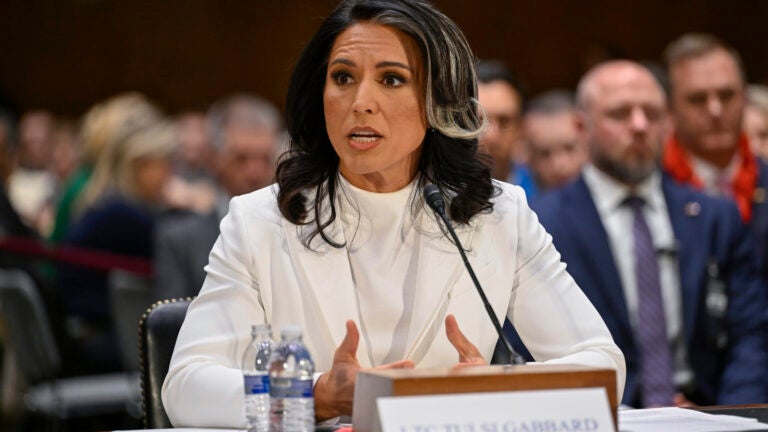 Tulsi Gabbard, President Donald Trump's choice to be the Director of National Intelligence, appears before the Senate Intelligence Committee for her confirmation hearing on Capitol Hill Thursday, Jan. 30, 2025, in Washington.