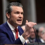Pete Hegseth, President-elect Donald Trump's choice to be Defense secretary, appears before the Senate Armed Services Committee for his confirmation hearing, at the Capitol in Washington, Tuesday, Jan. 14, 2025.