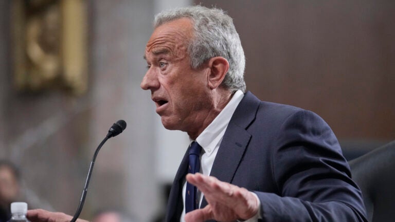 Robert F. Kennedy Jr., President Donald Trump's choice to be Secretary of Health and Human Services, appears before the Senate Finance Committee for his confirmation hearing at the Capitol in Washington, Wednesday, Jan. 29, 2025.