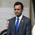 Vivek Ramaswamy arrives before the 60th Presidential Inauguration in the Rotunda of the U.S. Capitol in Washington, Monday, Jan. 20, 2025.