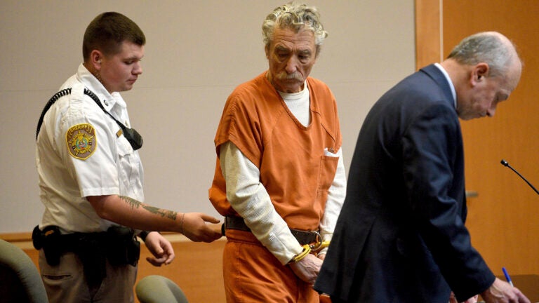 Bradley Asbury, 70, gets remanded after getting the maximum sentence at Hillsborough County Superior Court in Manchester, N.H., Monday, Jan. 27, 2025.