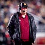 CHESTNUT HILL, MASSACHUSETTS - OCTOBER 25: Head coach Bill O'Brien of the Boston College Eagles looks on during the first quarter of a game against the Louisville Cardinals at Alumni Stadium on October 25, 2024 in Chestnut Hill, Massachusetts.