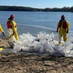 The veterinary team at Cape Wildlife Center assists with an outbreak of avian flu at Billington Sea in Plymouth.