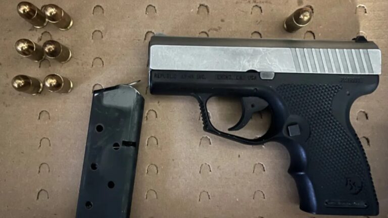 Police found a loaded semi-automatic pistol when searching the vehicle.