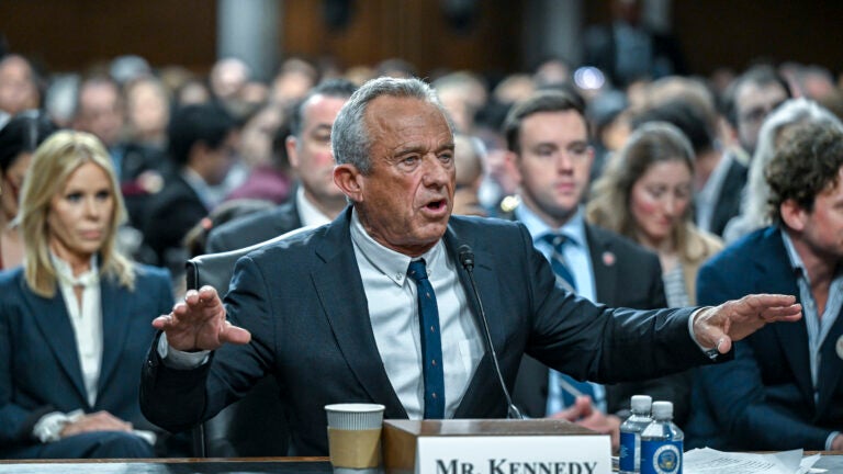 Robert F. Kennedy Jr., President Donald Trump’s nominee for secretary of Health and Human Services, speaks during his confirmation hearing before the Senate Finance Committee on Capitol Hill in Washington on Wednesday, January 29, 2025. (Kenny Holston/The New York Times)