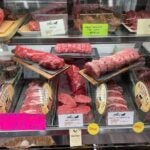 The meat case at Eva's Farm Butcher Shop in North Andover, Massachusetts.