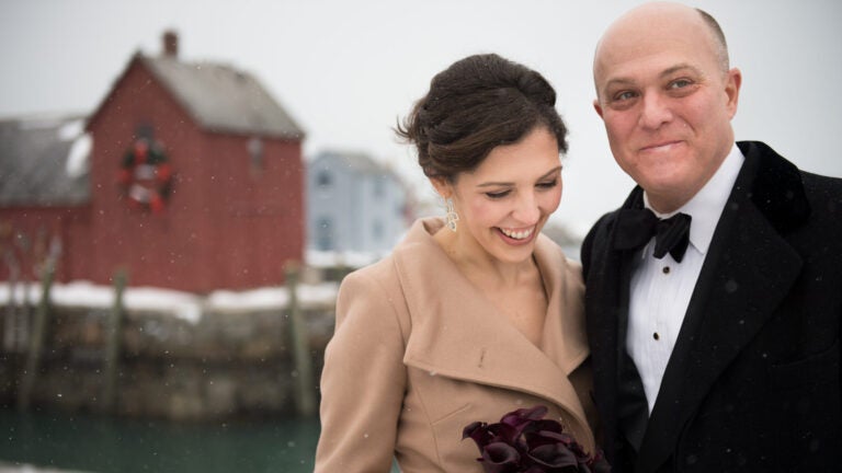 Ashley and Paul Desrosiers on their wedding day in Rockport on Valentine's Day in 2015.