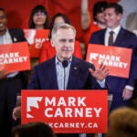 Liberal Party of Canada leadership candidate Mark Carney addresses supporters in Calgary, Alberta, Tuesday, March 4, 2025.