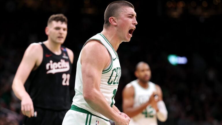 Pritchard scores career-high 43, knocks down 10 3s to lead Celtics over Blazers 128-118
