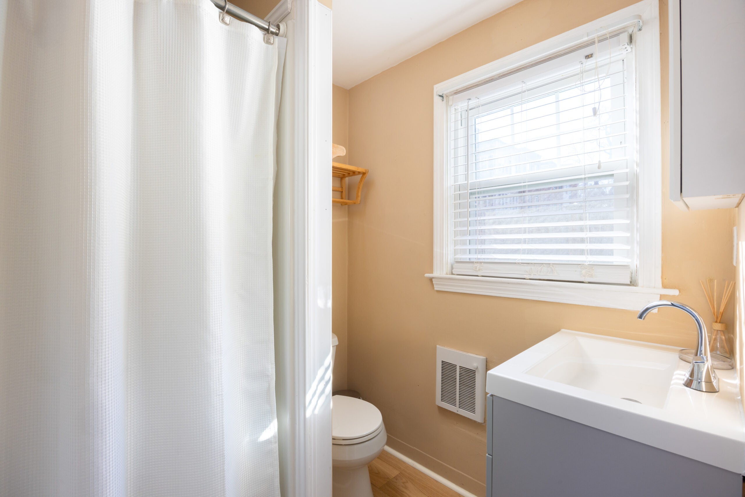 The bathroom at 20 Buckminster Road #3, Brookline.