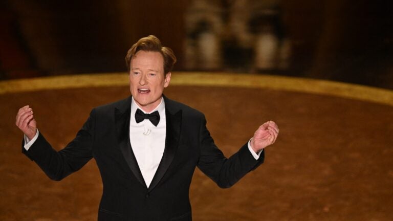 Host Conan O'Brien delivers his opening monologue at the 2025 Oscars.