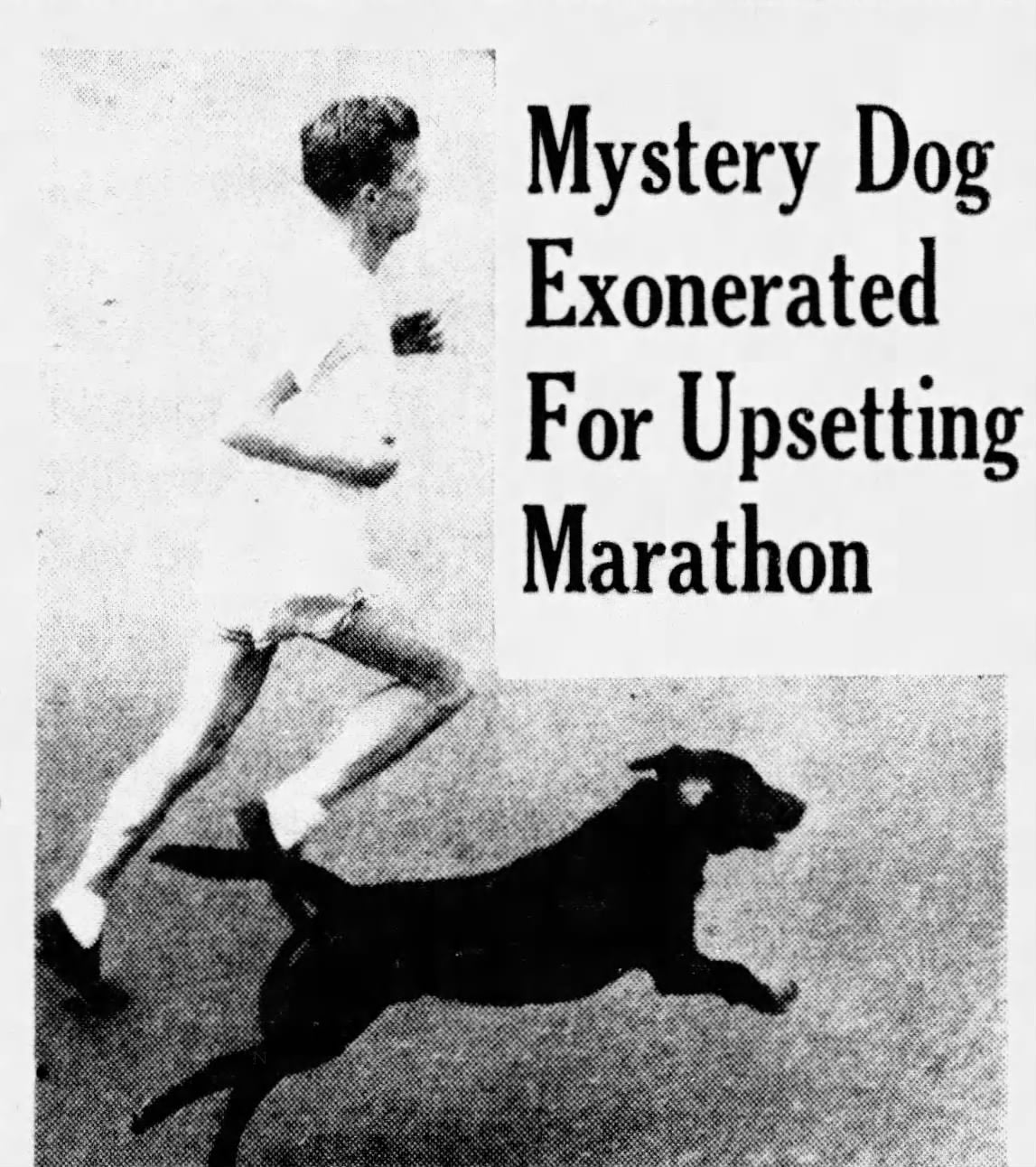 1961 Boston Marathon dog Johnny Kelley