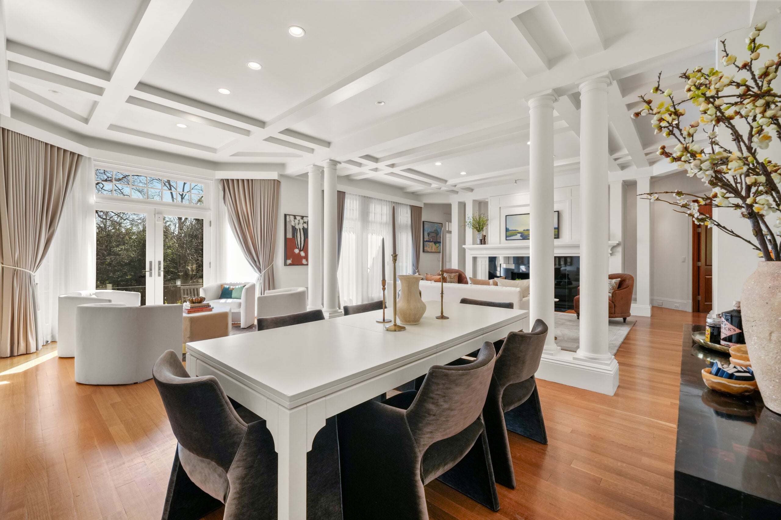 Dining space at 130 Cabot St., Brookline.