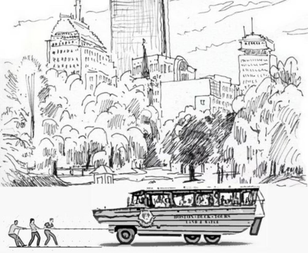 A handout illustration shows the Duck Boat Pull event.