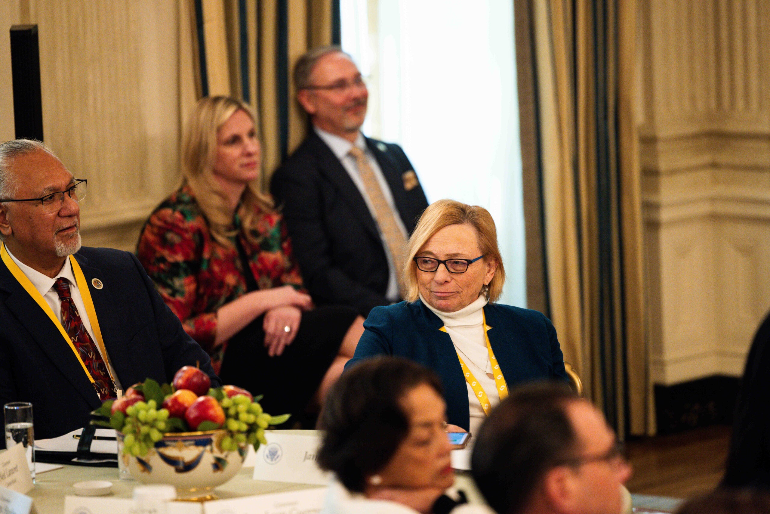 Maine Gov. Janet Mills at an event in the State Dining Room of the White House in Washington.