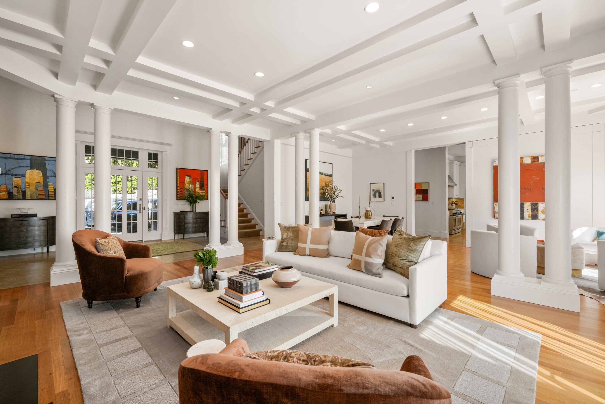 Living space at 130 Cabot St., Brookline.