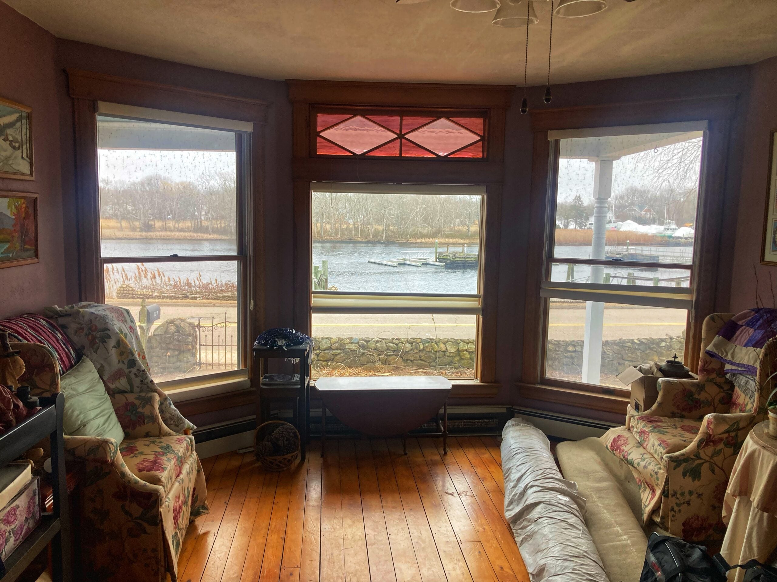 A sitting room at 187 Mechanic Street in Stonington, Conn.