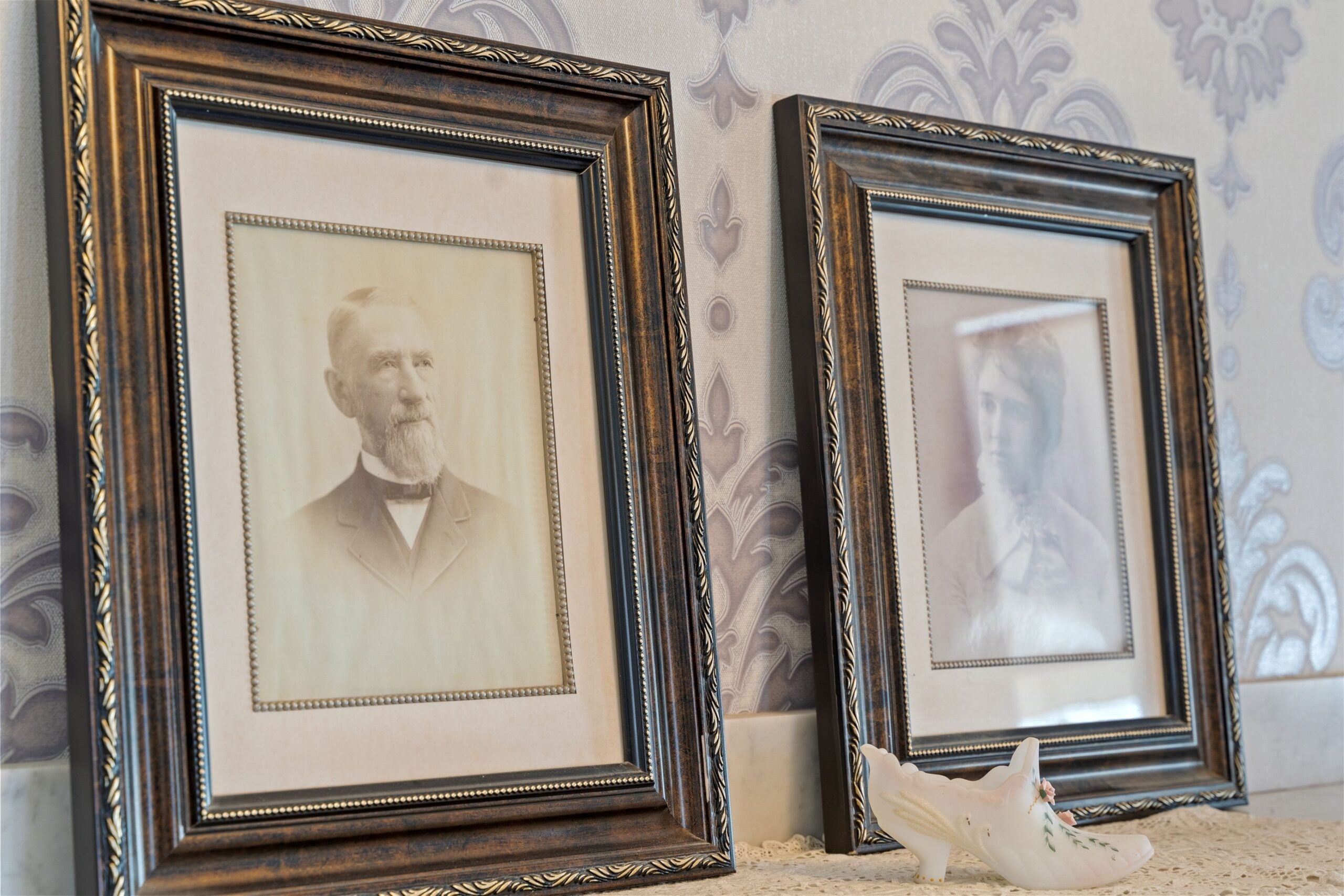 A portrait of S.K. Pierce, left.