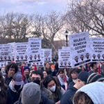 Hundreds of people gather in Somerville.