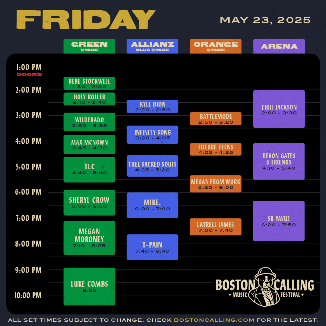 Boston Calling 2025 Friday lineup.