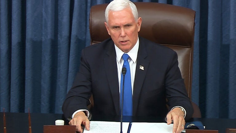 Former Vice President Pence defends Constitution after getting Profile in Courage Award in Boston