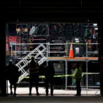 A view of part of the stage after Shakira’s concert is canceled at Fenway Park on May 29, 2025.