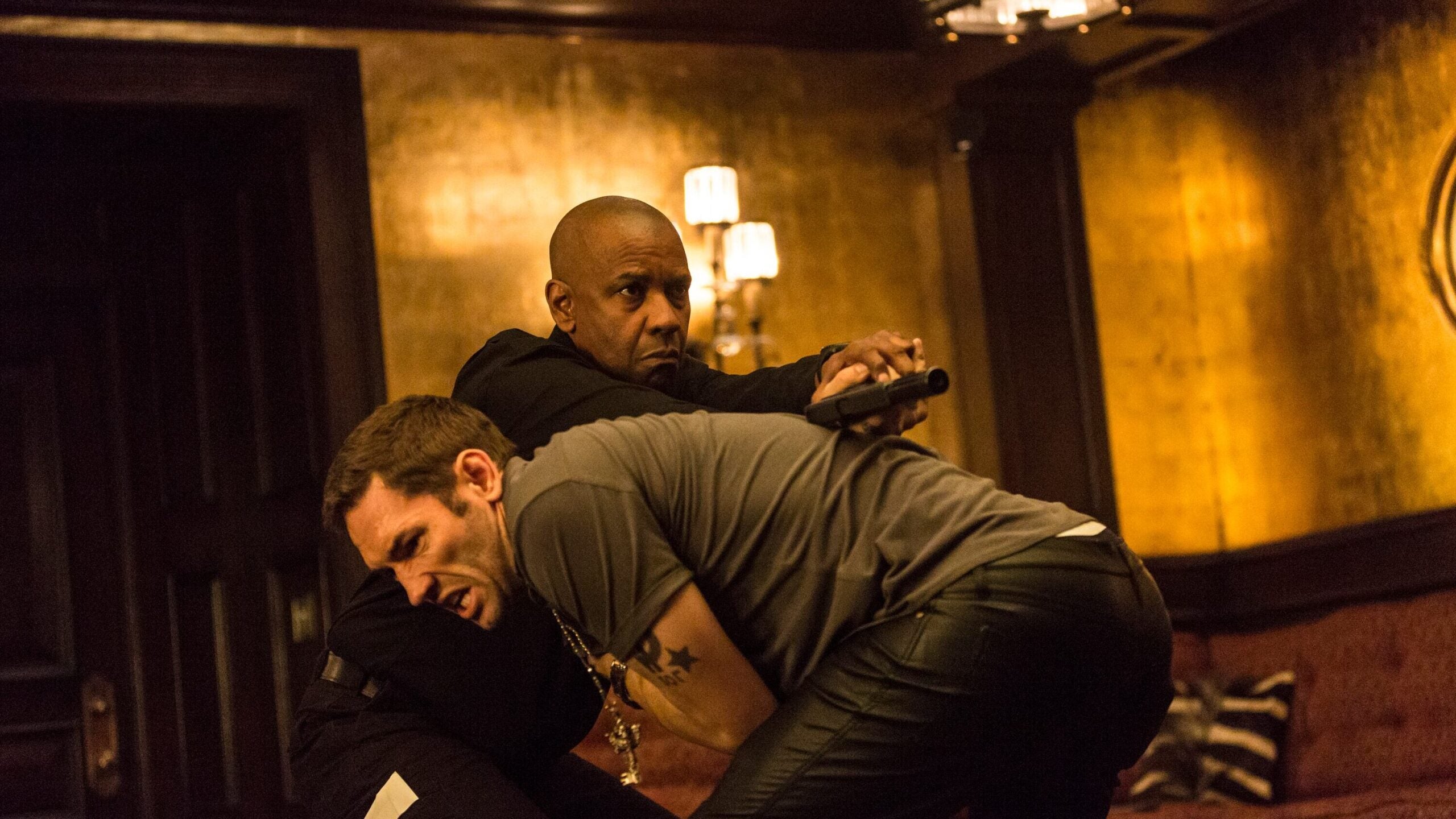 Denzel Washington and Nash Edgerton in "The Equalizer."