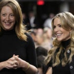 FILE - Dr. Casey Means, a wellness influencer, left, and journalist Megan Kelly, attend a confirmation hearing for Robert F. Kennedy Jr. for the Secretary of Health and Human Services post, at the Capitol in Washington, Jan. 29, 2025.