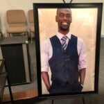 FILE - A portrait of Tyre Nichols is displayed at a memorial service for him on Tuesday, Jan. 17, 2023 in Memphis, Tenn. Nichols was killed during a traffic stop with Memphis Police on Jan. 7.