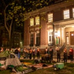 Pro-Palestinian activists held a vigil at Dartmouth College this spring.