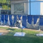 The destroyed backstop will cost thousands of dollars to replace, the league said.
