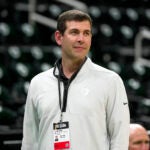 Boston Celtics GM and president of basketball operations Brad Stevens before game five of the NBA Eastern Conference playoffs against the Orlando Magic at TD Garden.