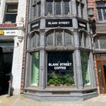 Blank Street Coffee in Boston’s historic Haberstroh Building on Boylston Street.