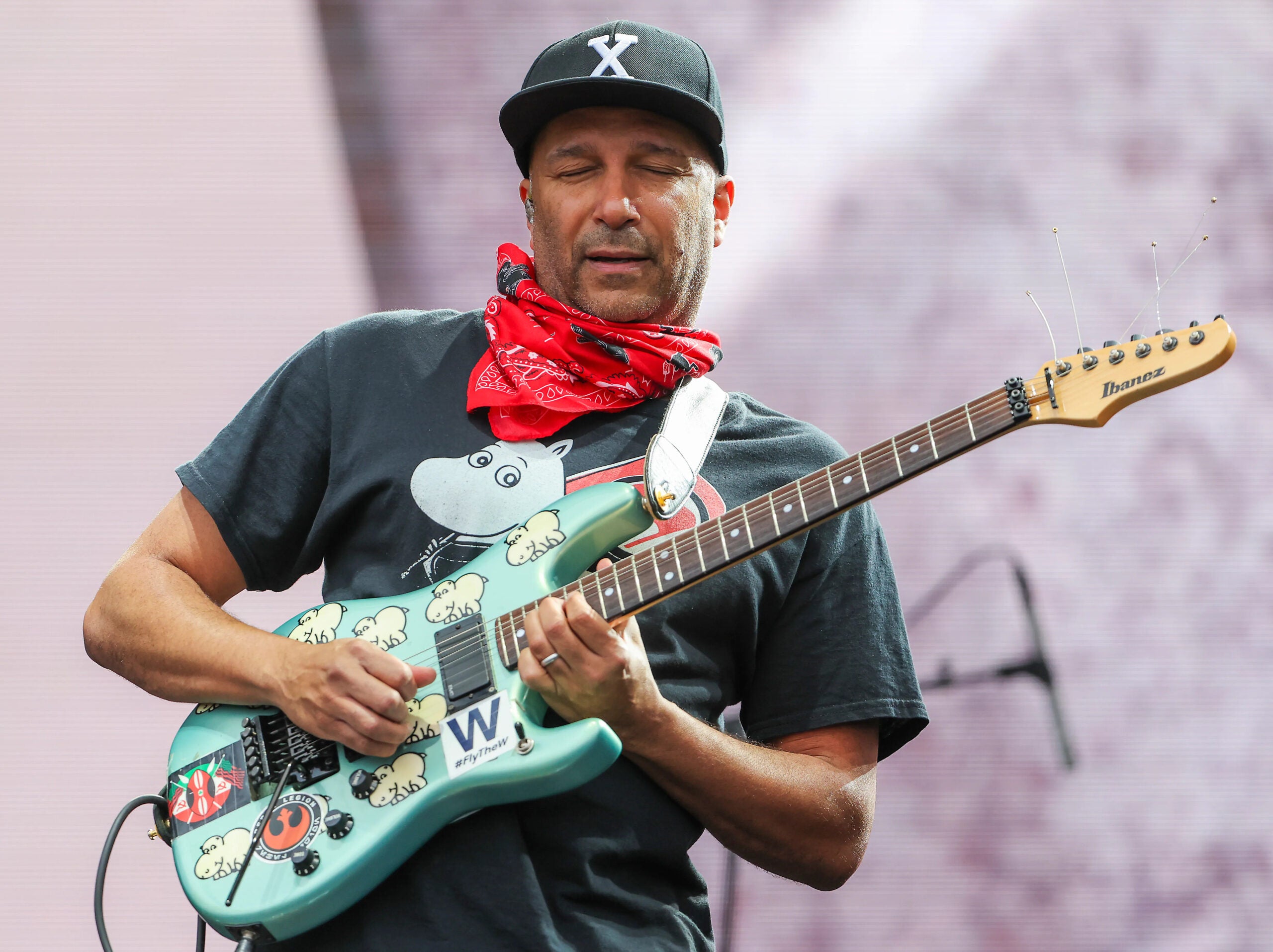 Tom Morello immerses himself in a passionate performance at Boston Calling.