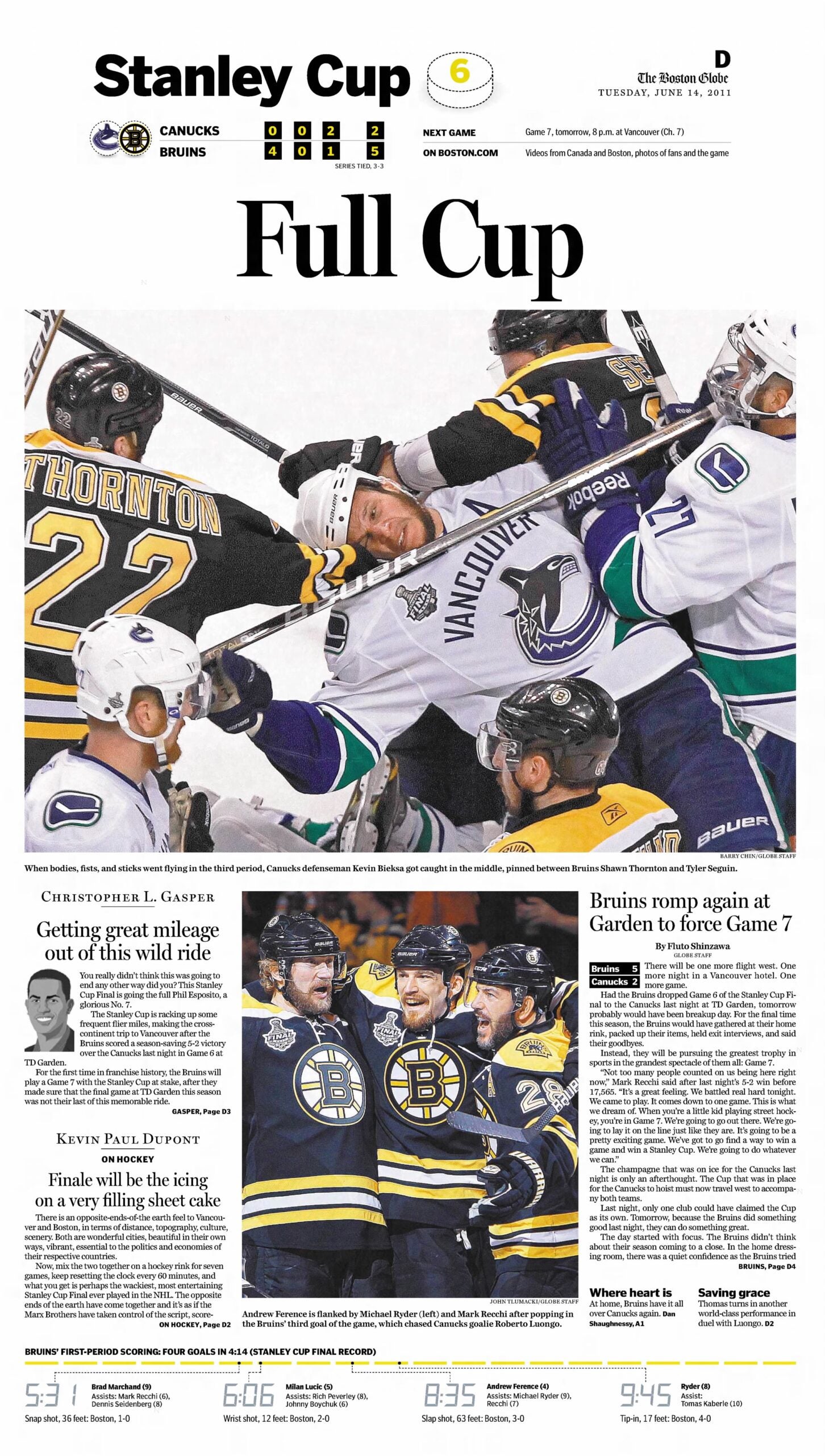 2011 Bruins Stanley Cup Game 6 Boston Globe Sports